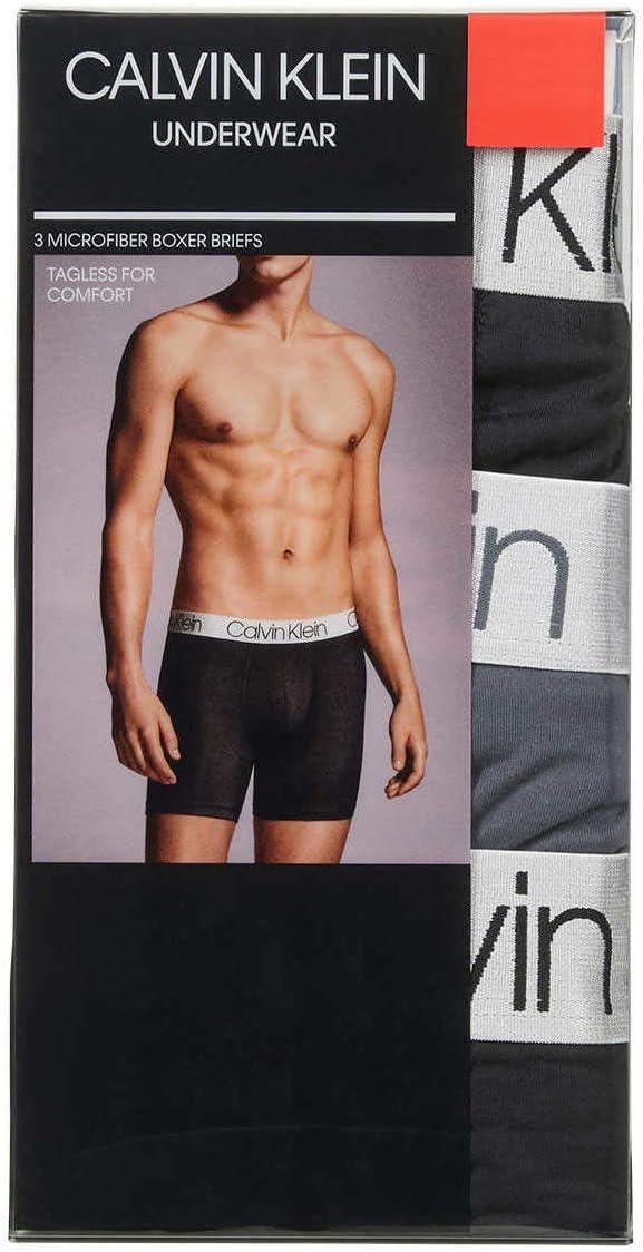Calvin Klein Men`s Microfiber Boxer Briefs Pack of 3