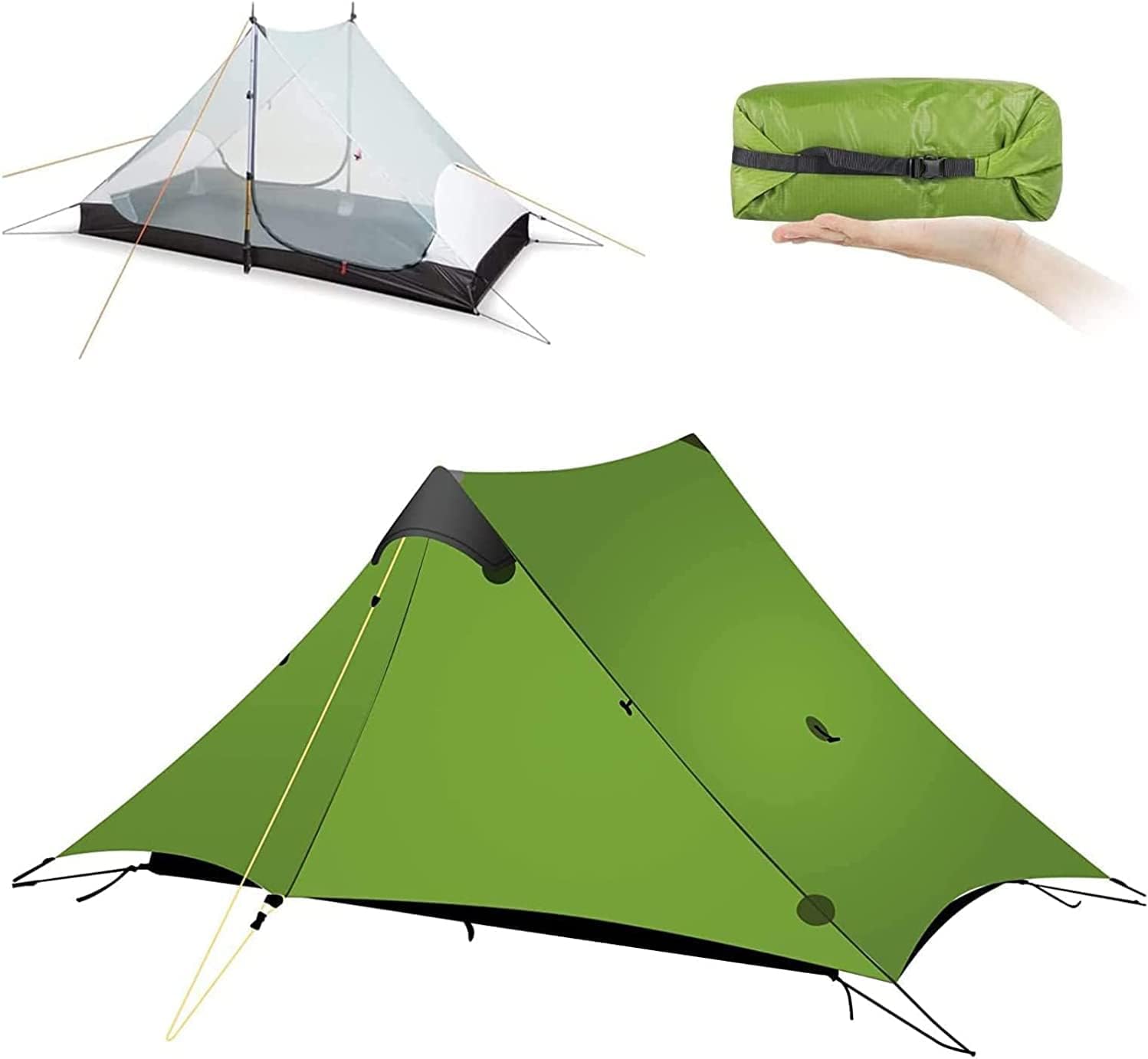 Ultralight Tent 3-Season Backpacking Tent 1 Person/2 Person Camping Tent, Outdoor Lightweight LanShan Camping Tent Shelter, Perfect for Camping, Trekking, Climbing, Hiking · v5