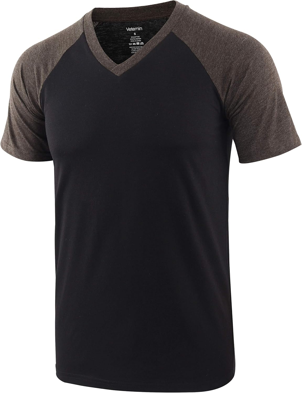Vetemin Mens Casual Breathable Tagless Short Sleeve Active Hiking Running Baseball V Neck T Shirts