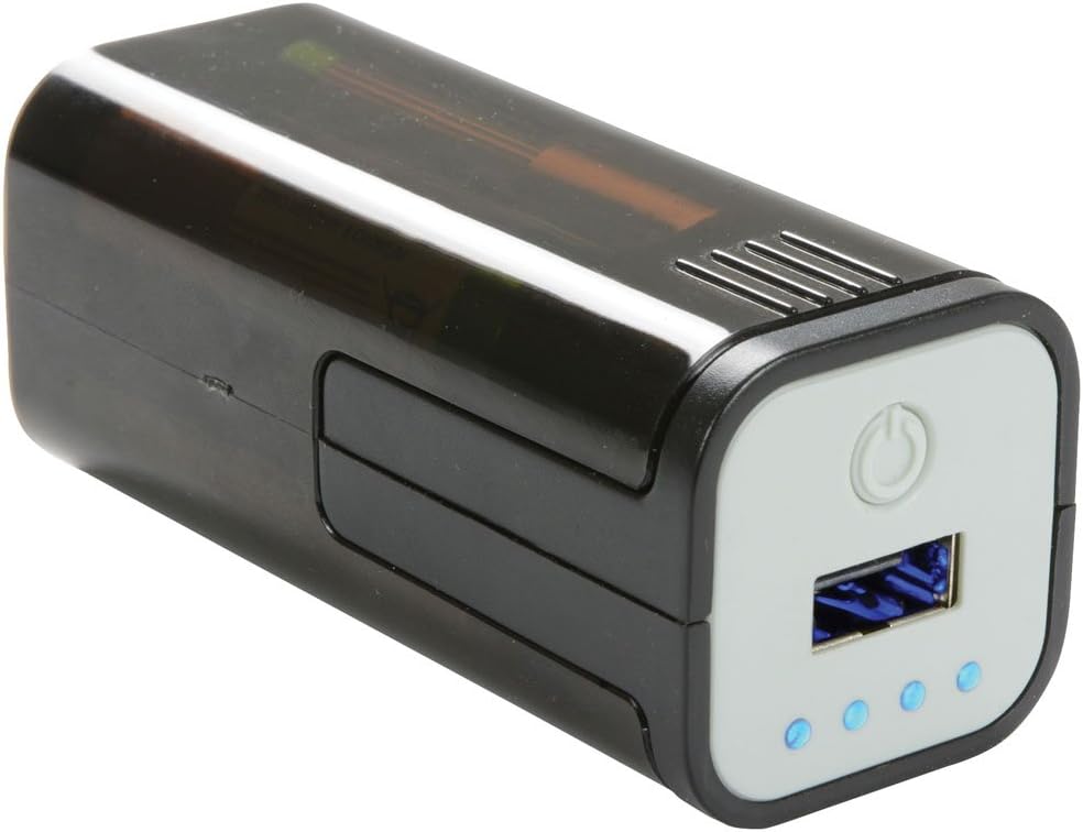 ADCB POW1 - Banque d'alimentation d'urgence alimentée par batterie USB compacte et portable, 4 piles AA, idéale pour les smartphones, les tablettes, les téléphones portables, Apple, iPhone, Android