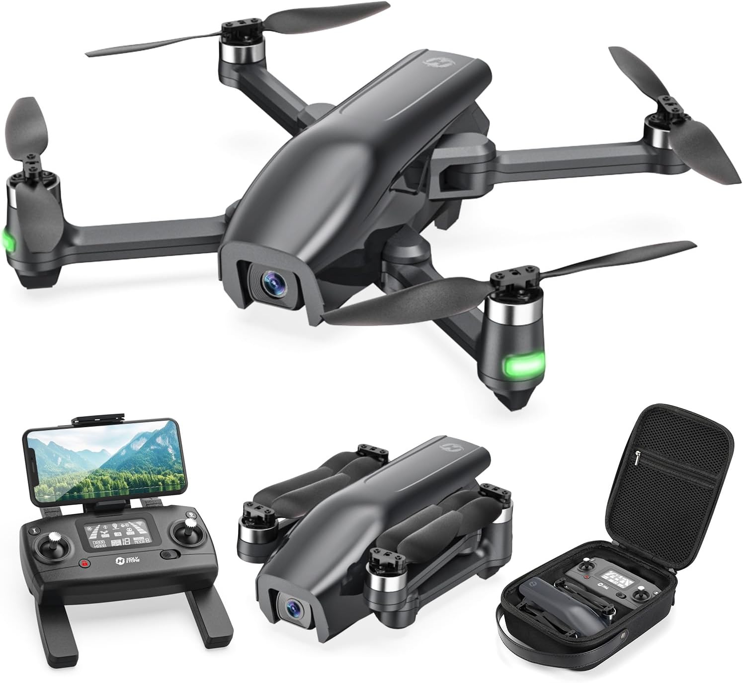 Droni Holy Stone HS710 con fotocamera per adulti 4K, quadricottero 5G pieghevole GPS FPV per principianti con posizionamento del flusso ottico, ritorno automatico a casa, Follow Me, motore brushless, facile da pilotare