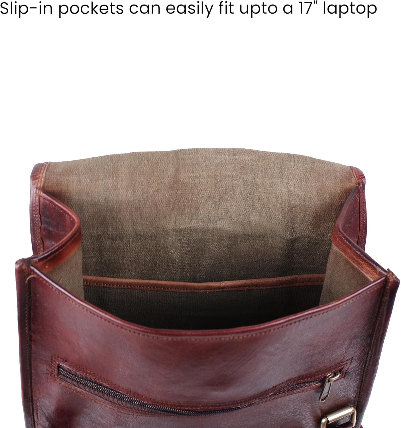Handmade World Vintage Full Grain 21 Inch Leather Laptop LARGE Backpack Casual Bookbag Daypack Camping Travel Rucksack Knapsack · v3