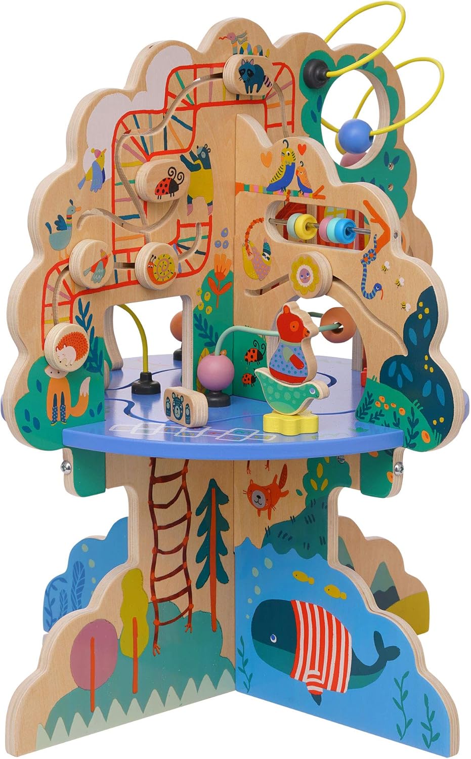 Manhattan Toy Playground Adventure Wooden Toddler Activity Center with Gliders, Abacus Track, Spinners, Spring Toys and Bead Runs · v4