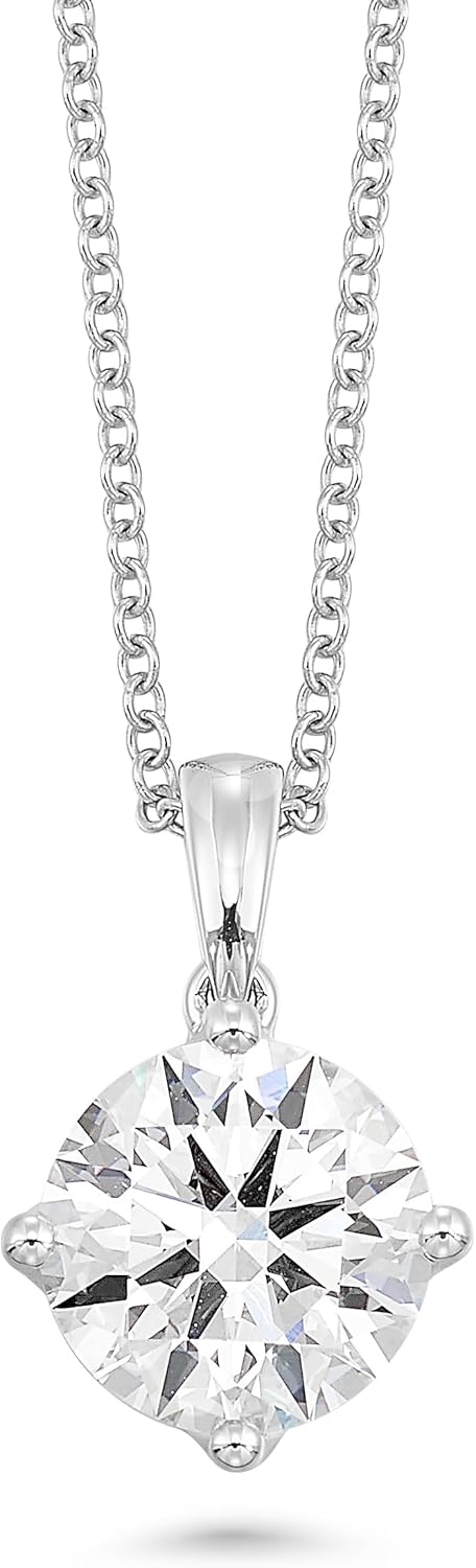 IGI Certified 1/4 to 3 Carat Round Brilliant Cut Lab Grown Diamond Solitaire Pendant Necklace for Women I 14k Gold Necklace (G-H, VS1-VS2, cttw) I 18 Inch Chain Necklace · v2