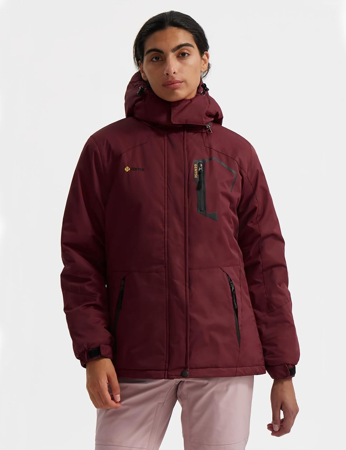GEMYSE Womens Ski Snow Jacket Warm Winter Waterproof Coat Snowboard Rain Jacket Hooded Windproof Windbreaker · v2