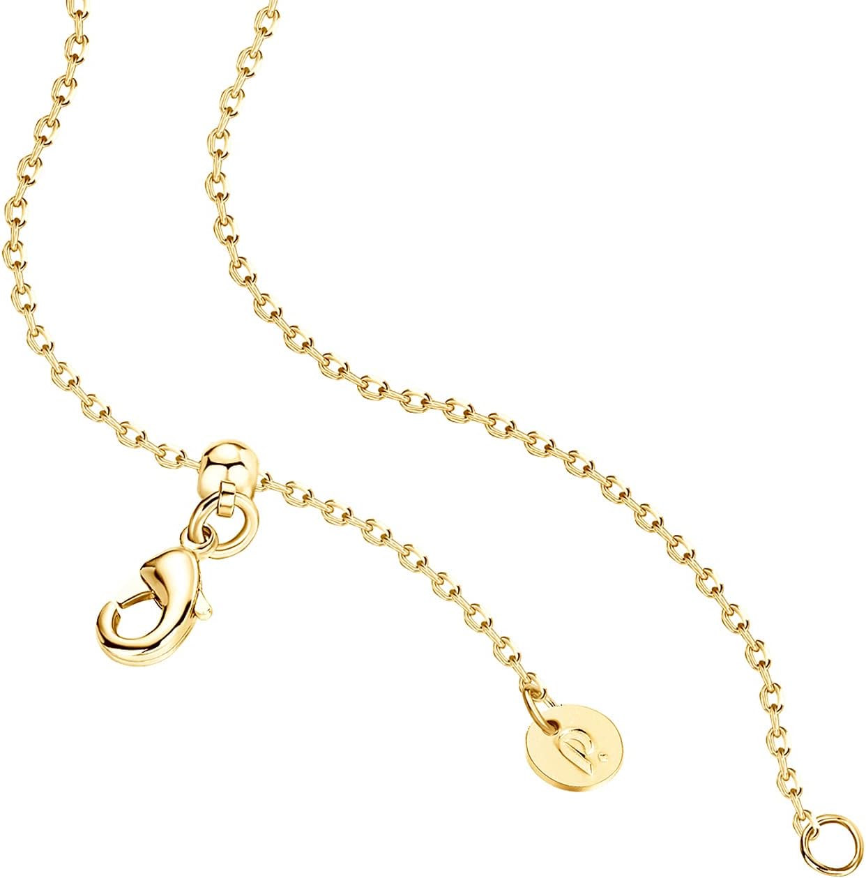 PAVOI 14K Gold Plated Tiny Heart Necklace | Dainty Necklace for Women | Personalized Letter Heart Choker | Adjustable Slider