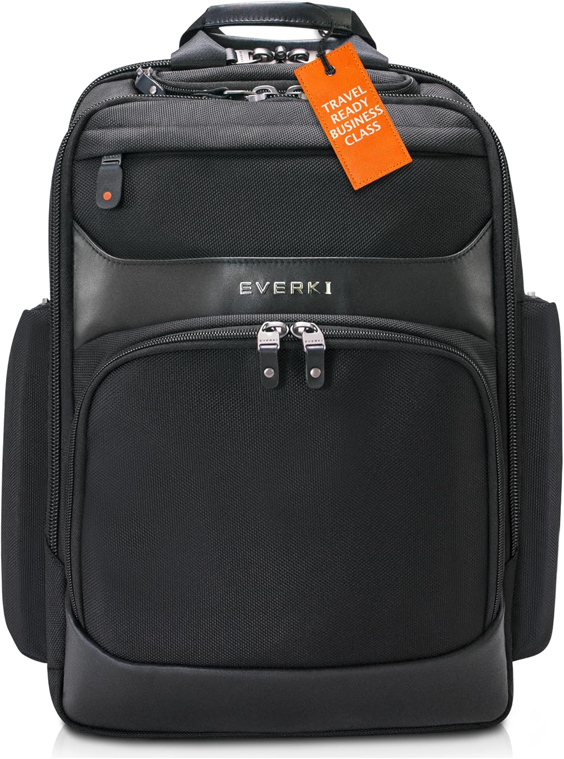 Everki Onyx Premium Business Executive Laptop-Rucksack — Ballistischer Bürorucksack aus Nylon und Leder, Laptoptasche, reisefreundlich — spezielles Fach bis zu 17,3, Fassungsvermögen 36 l (EKP132S17), Schwarz