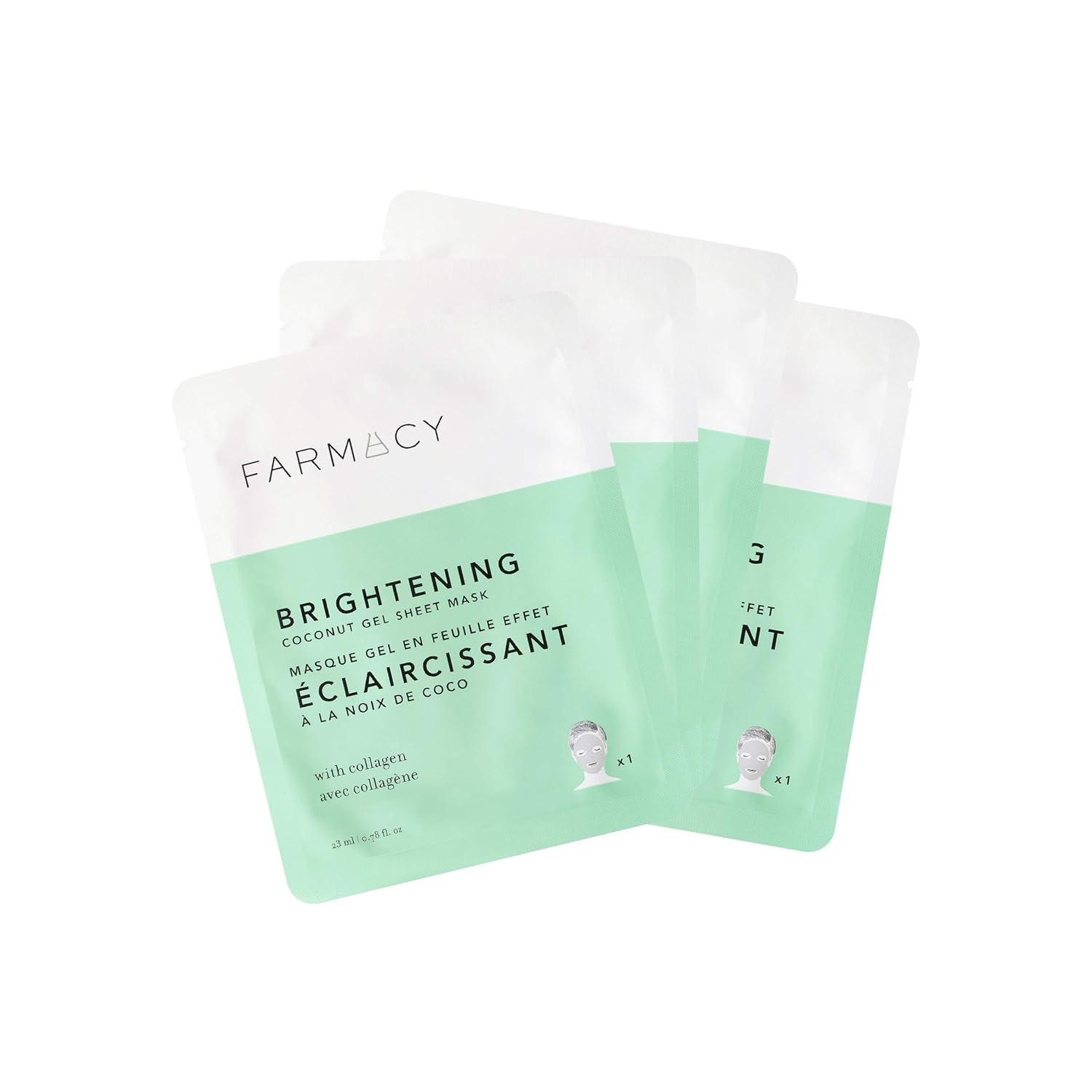 Farmacy Gel Sheet Masks - Hydrating   Brightening Collagen Face Mask Formulated with Coconut Water   Hyaluronic Acid to Revive Dull Skin   Deliver a Radiant, Healthy-Looking Glow (4 Count)