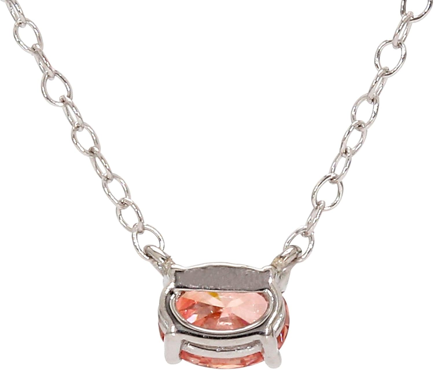14k White Gold Lab-Created Diamond Pendant Oval Solitaire Necklace (.33 cttw, VS2-SI1 Clarity) 18 · v2