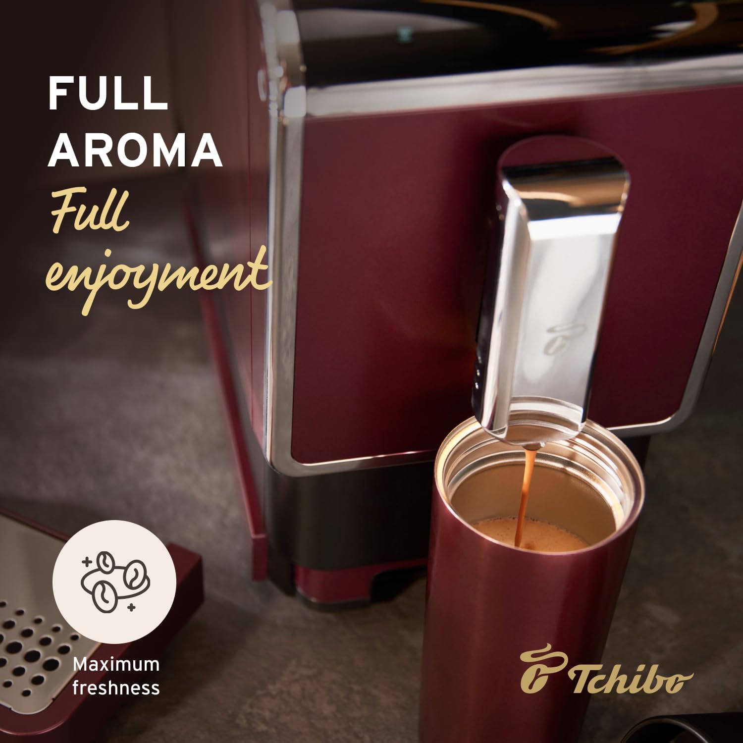 Tchibo Automatic Espresso  Coffee Machine with Built-in Grinder, No Coffee Pods Needed, Black · v2