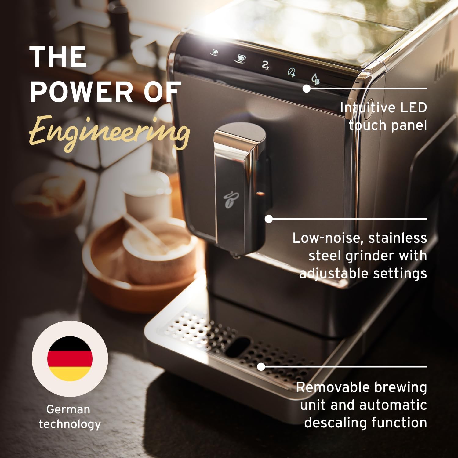 Tchibo Automatic Espresso  Coffee Machine with Built-in Grinder, No Coffee Pods Needed, Black · v2