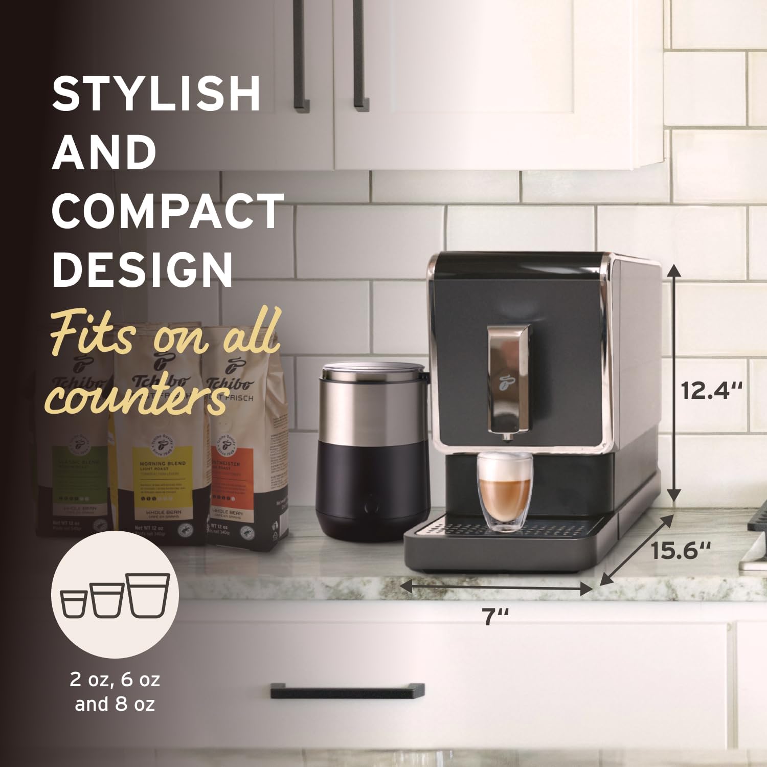 Tchibo Automatic Espresso  Coffee Machine with Built-in Grinder, No Coffee Pods Needed, Black · v2