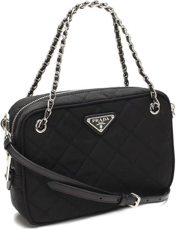 Prada Bandoliera zwarte Tessuto nylon gewatteerde middelgrote schoudertas voor dames
