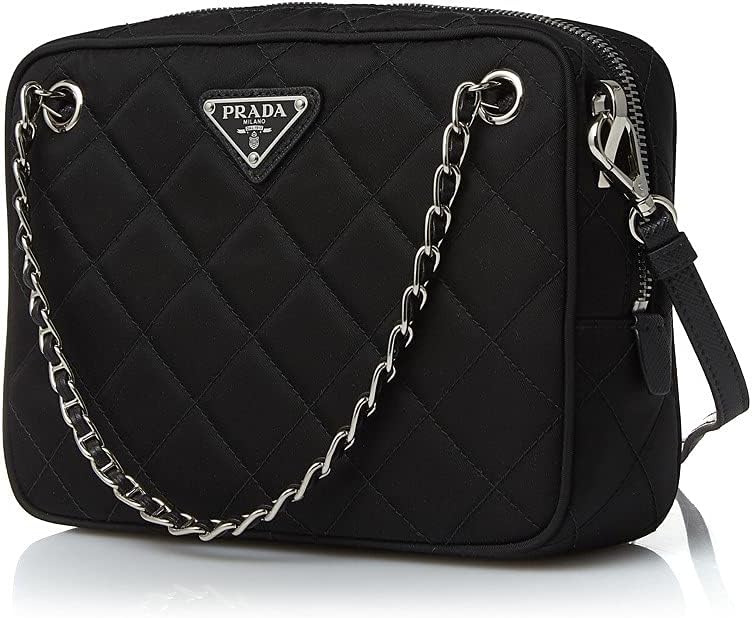 Prada Bandoliera zwarte Tessuto nylon gewatteerde middelgrote schoudertas voor dames