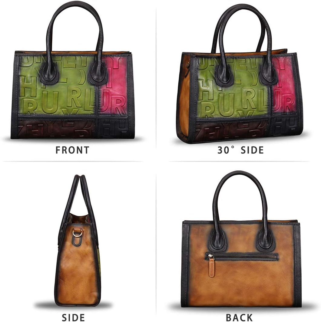 Borse e borsette in vera pelle da donna Borsa a tracolla vintage in vera pelle con manico superiore
