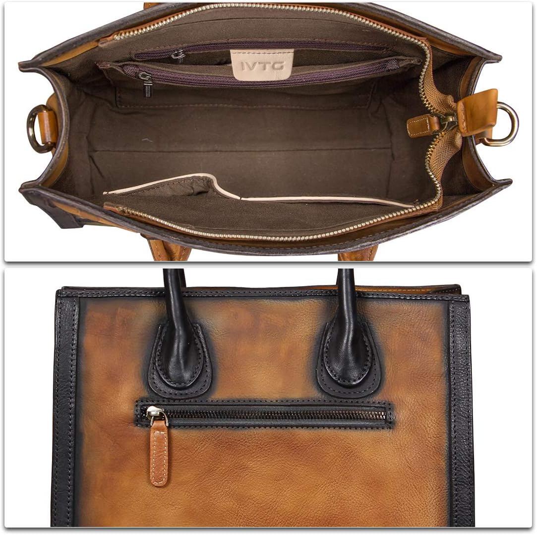 Borse e borsette in vera pelle da donna Borsa a tracolla vintage in vera pelle con manico superiore