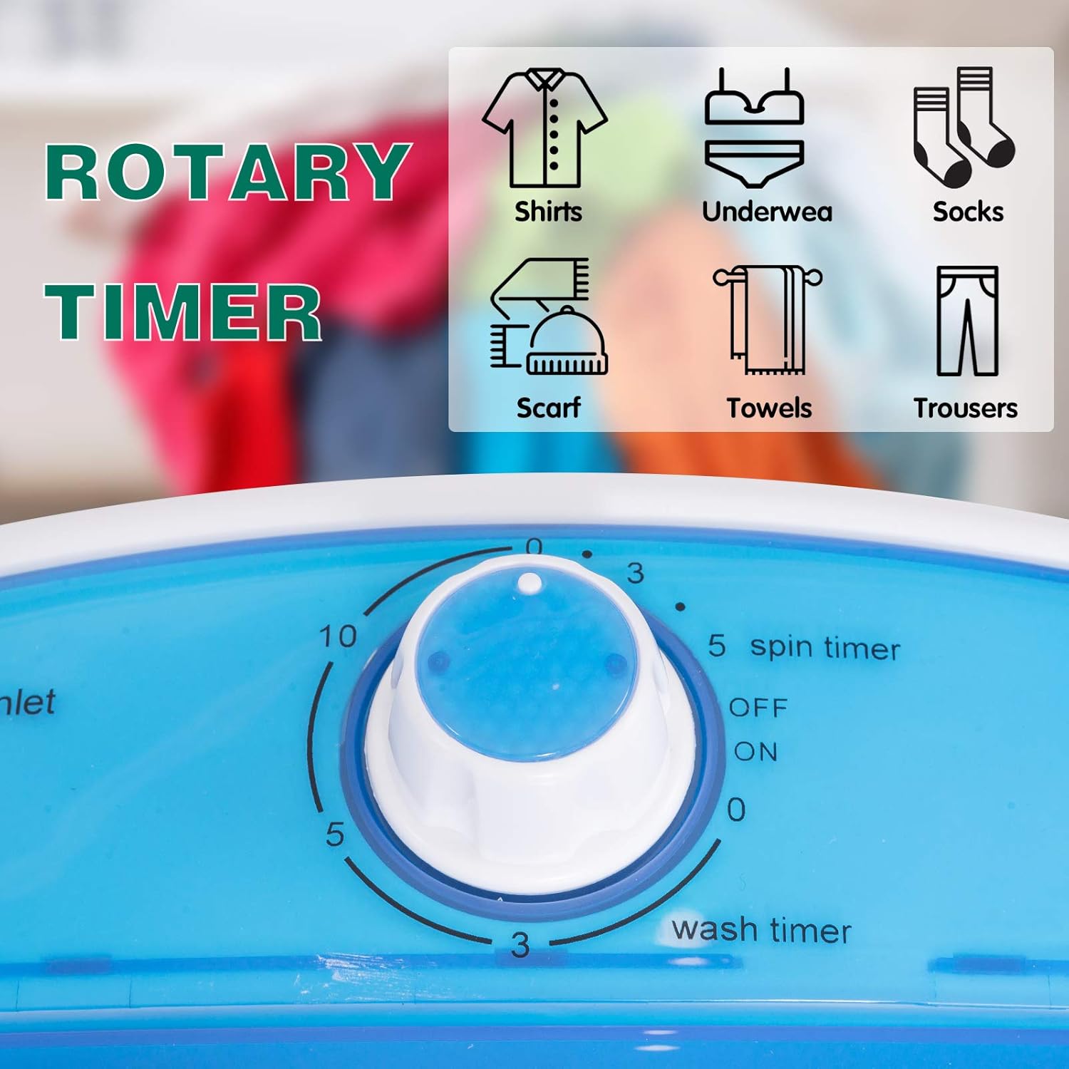 EP24895 5.5lbs Mini Washing Machine w/Spin Dryer, Transparent · v5