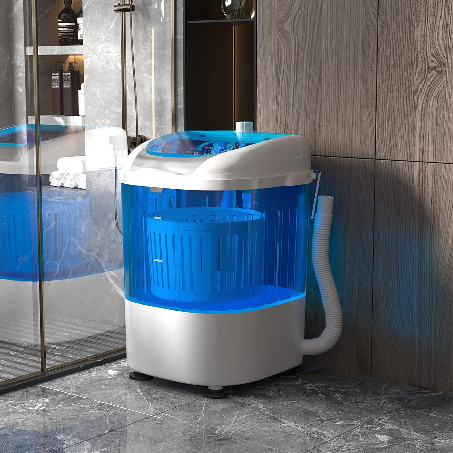 EP24895 5.5lbs Mini Washing Machine w/Spin Dryer, Transparent · v5
