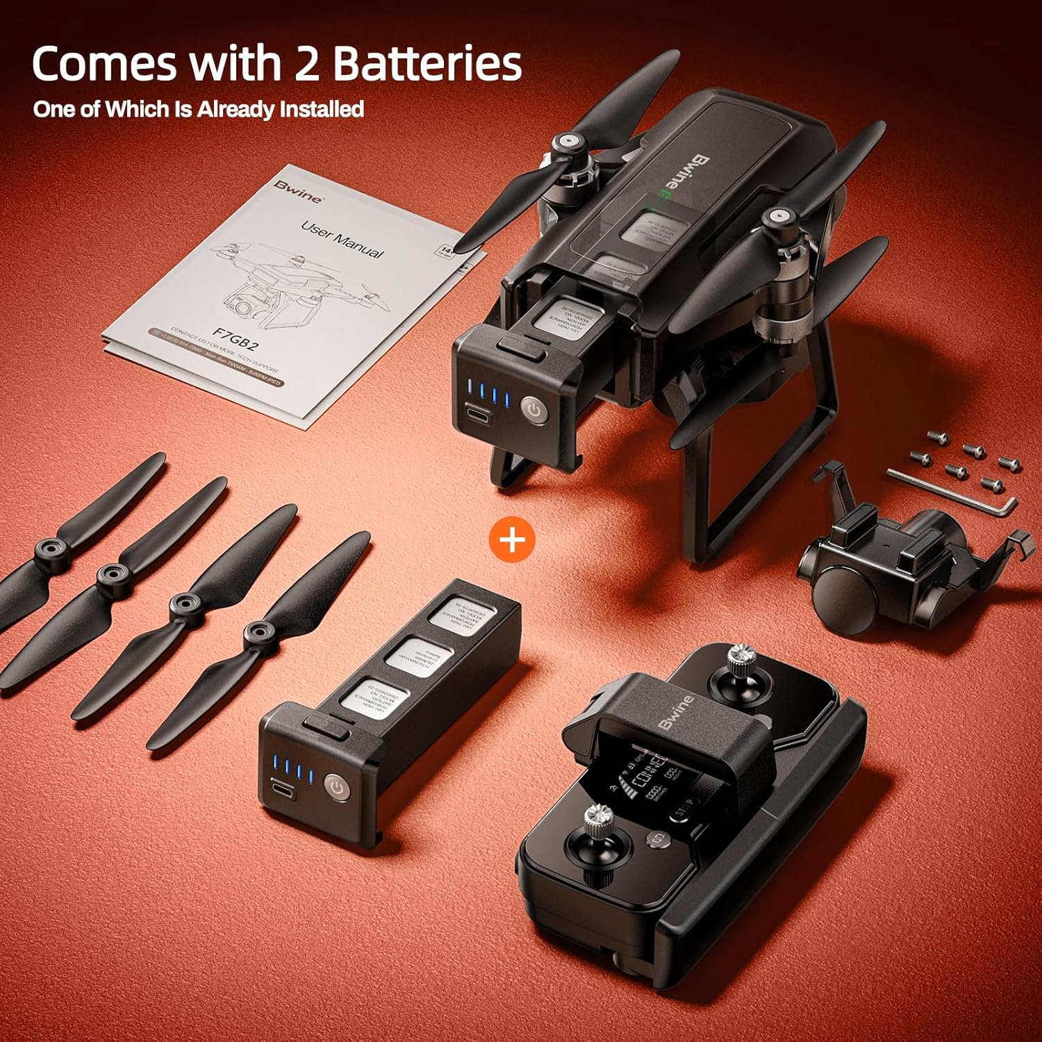 Bwine F7GB2 Drone with 4K Camera for Adults, 3-Axis Gimbal, 9800FT Transmission Range, FAA compliance, 50Mins Flight Time with 2 Batteries, GPS Auto Return Follow Me Beginner Mode · v4