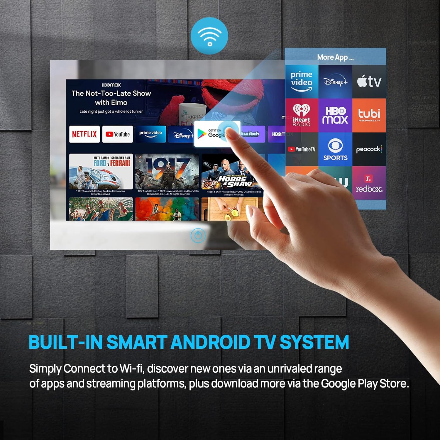 Haocrown Specchio da bagno impermeabile da 27 pollici Smart Touchscreen Android 11 TV, sintonizzatore ATSC Full HD 1080P Wi-Fi integrato Bluetooth Bluetooth (quasi nuovo, 2022)