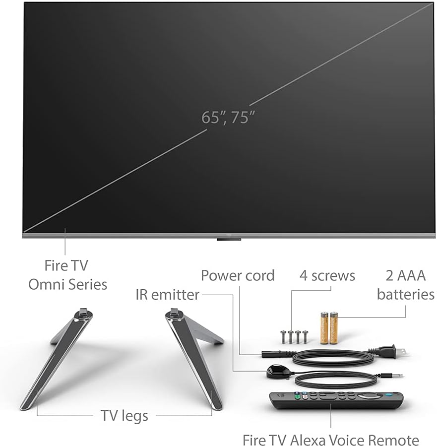 جهاز تلفزيون ذكي مجدد ومعتمد من سلسلة Amazon Fire TV 75 Omni Series 4K UHD مع Dolby Vision، بدون استخدام اليدين مع Alexa