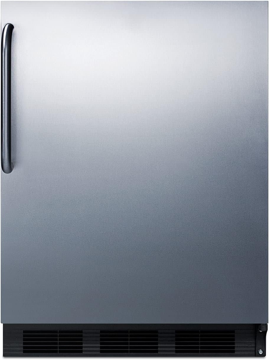 Summit FF63BKCSSADA 24 Inch Wide 5.5 Cu. Ft. ADA Compliant Compact Refrigerator with Adjustable Shelves and Stainless Cabinet - Stainless Steel