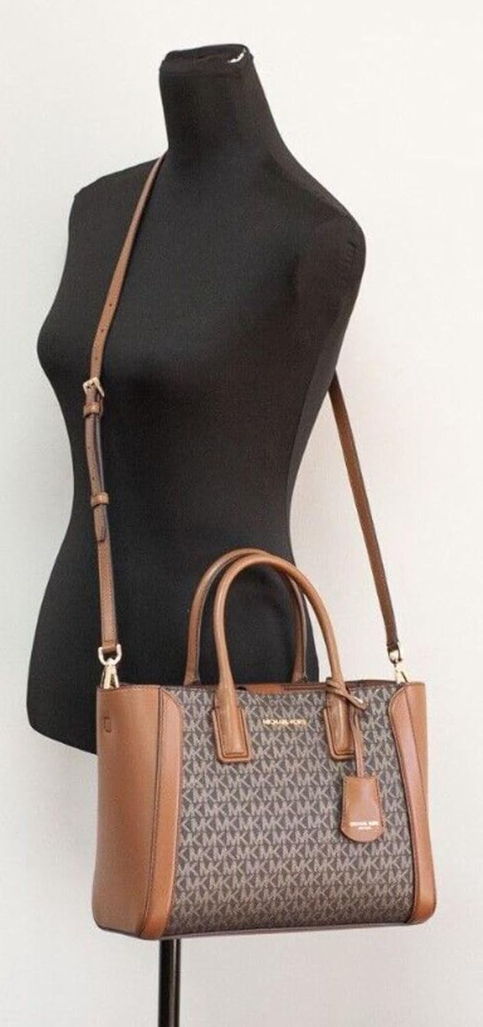 Michael Kors Gilly Large Jet Set Travel Drawstring Tote Brown MK Signature · v2