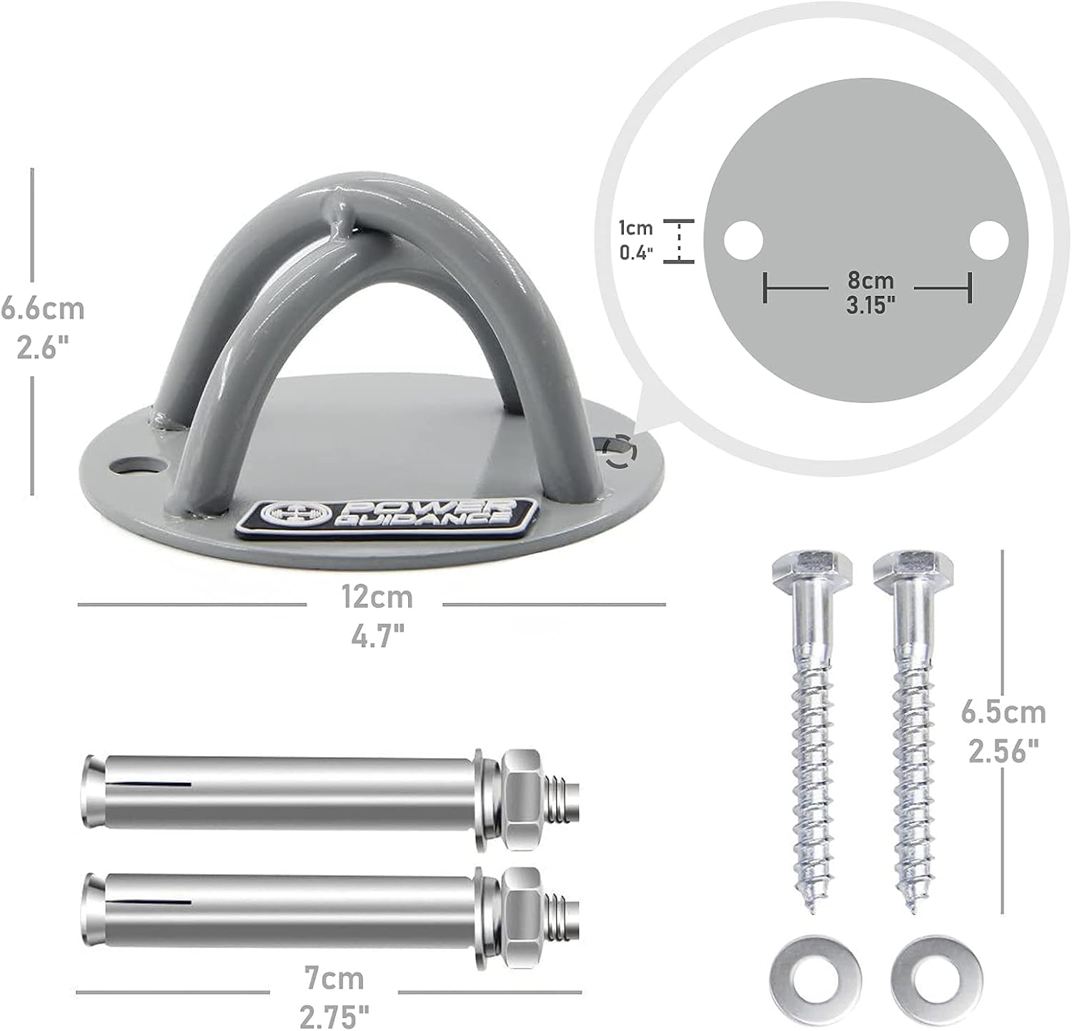POWER GUIDANCE Corde de combat en polydacron de 1,5 pouce de diamètre, équipement d'exercice de 30 pieds de long pour la maison, la gym, support mural et au plafond pour sangles de suspension, anneaux de gymnastique, balançoires de yoga