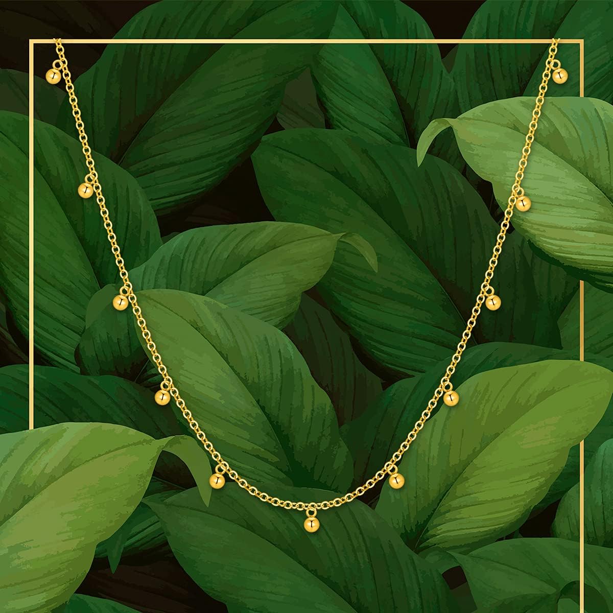 สร้อยคอทองคำ 14k พร้อมลูกปัดห้อยระย้าทองคำ 18k สำหรับผู้หญิง สร้อยคอโช้คเกอร์ทรงกลมเล็ก ของขวัญเครื่องประดับสำหรับเธอ ความยาว 14-19 นิ้ว