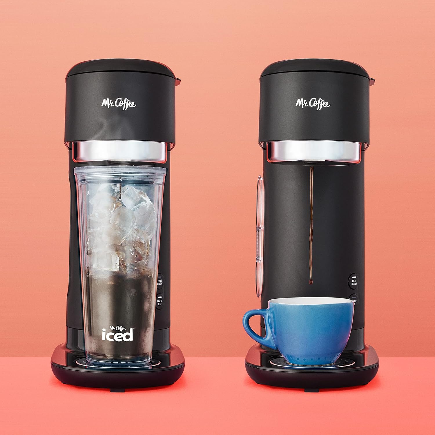 Mr. Coffee Iced and Hot Coffee Maker, Single Serve Machine with 22-Ounce Tumbler and Reusable Coffee Filer, Black · v2