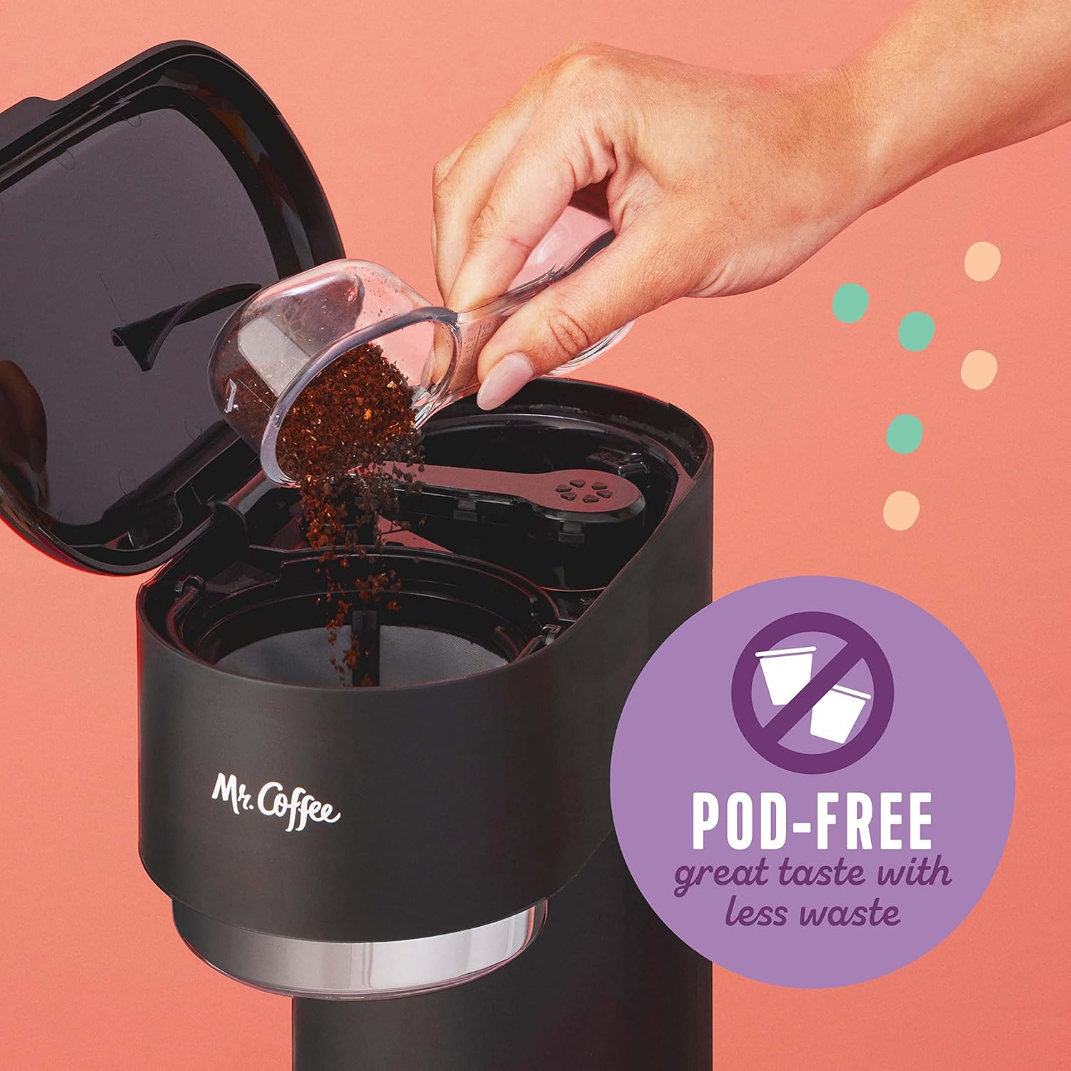 Mr. Coffee Iced and Hot Coffee Maker, Single Serve Machine with 22-Ounce Tumbler and Reusable Coffee Filer, Black · v2