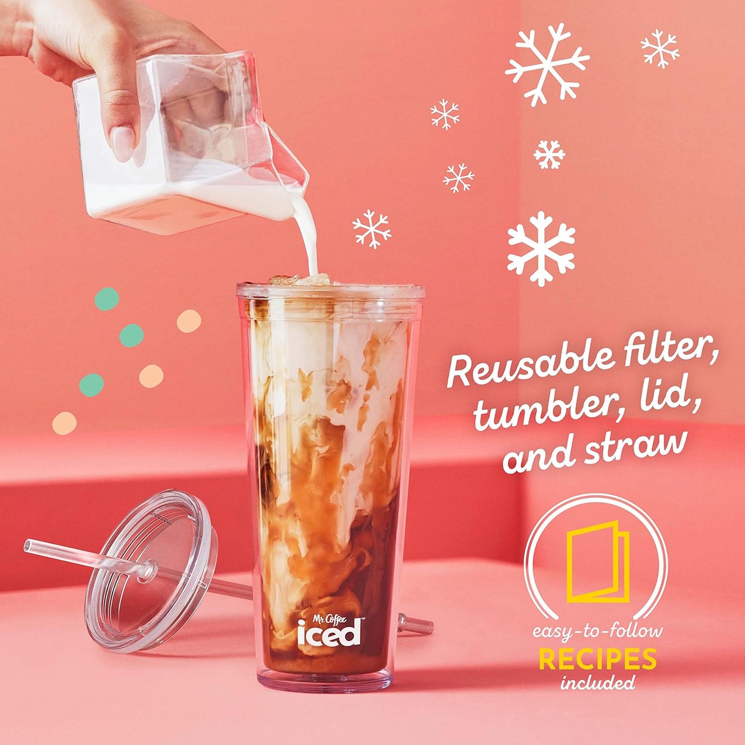 Mr. Coffee Iced and Hot Coffee Maker, Single Serve Machine with 22-Ounce Tumbler and Reusable Coffee Filer, Black · v2