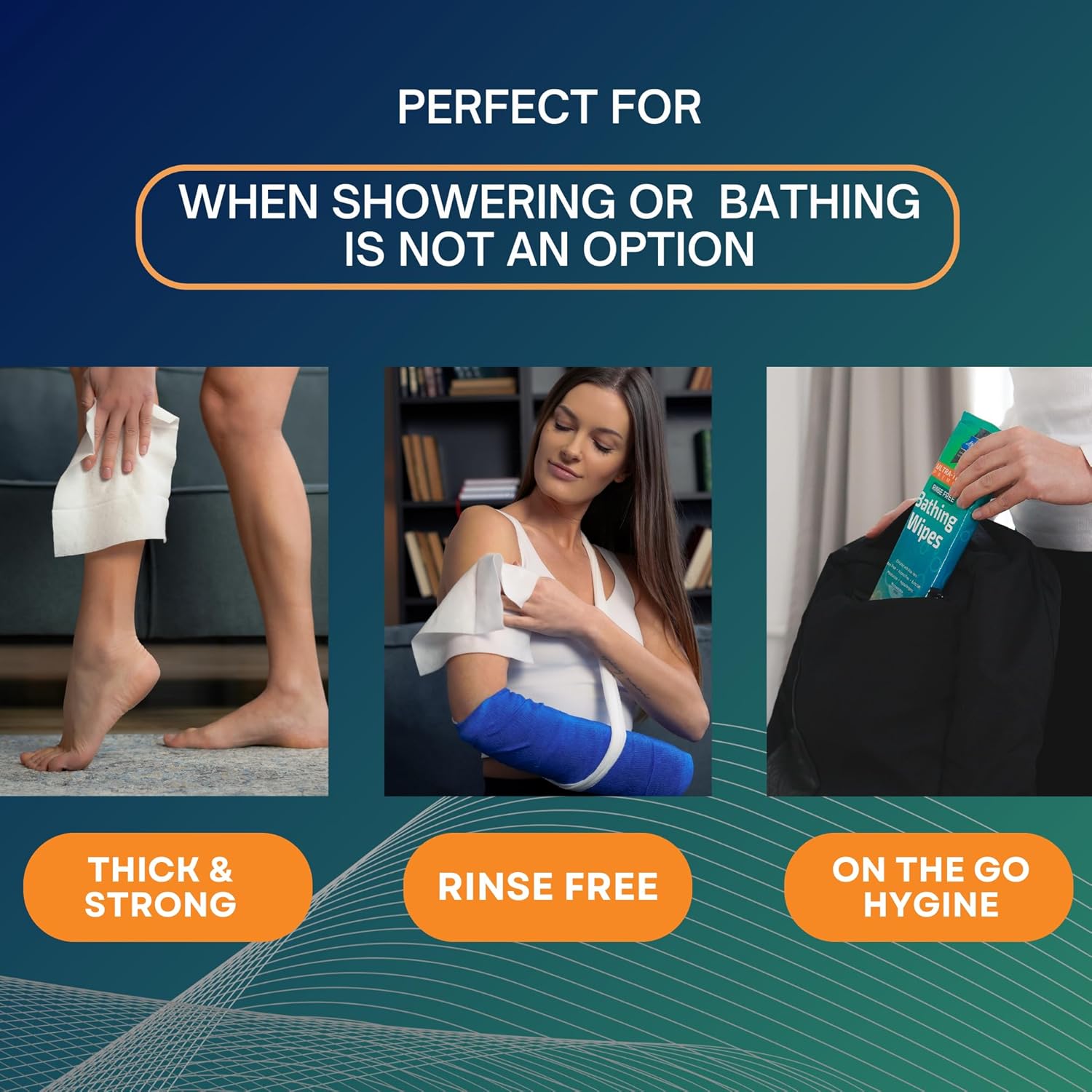 Inspire Rinse Free Body Wash Wipes | Bathing Wipes, Shower Wipes | Extra Large Adult Wipes With Aloe | Cleansing Adult Wipes | Body Wipes For Women And Men | Disposable Washcloths For Adults Bathing · v3