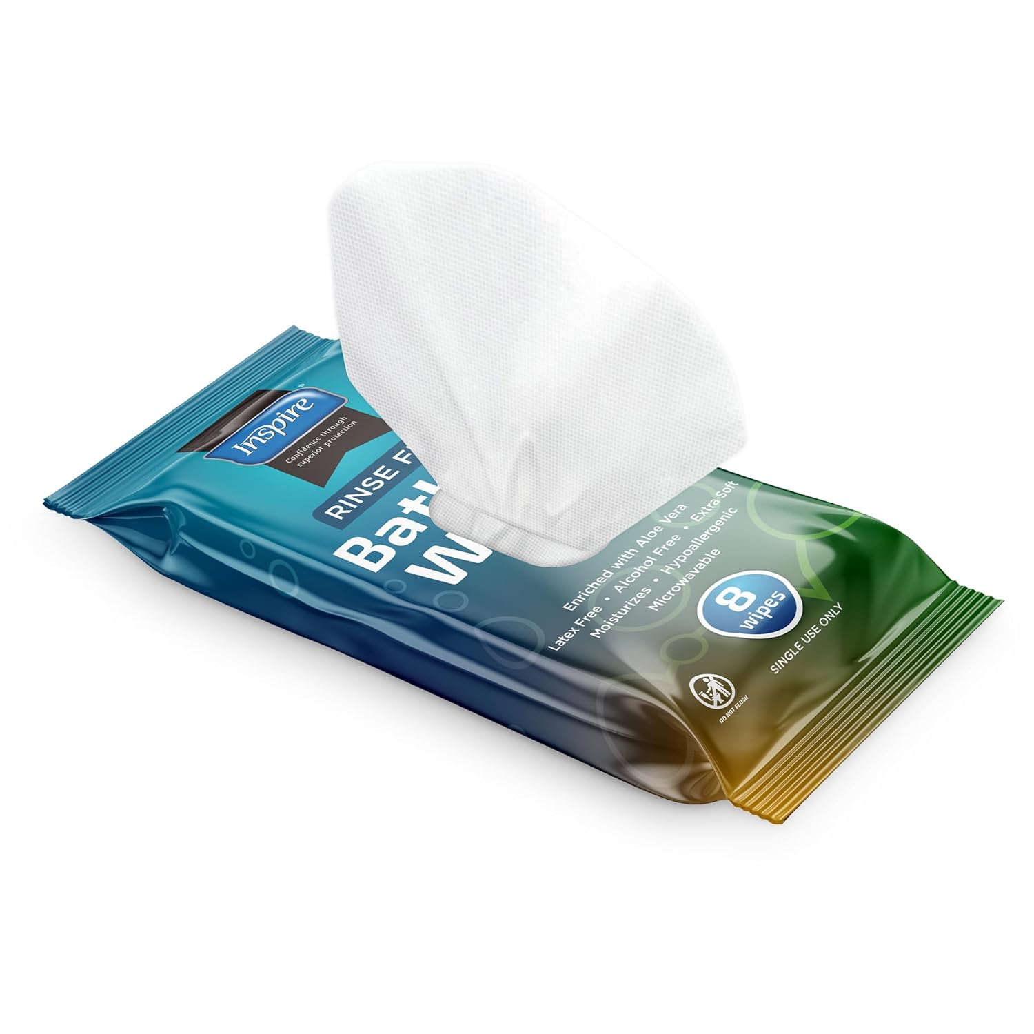 Inspire Rinse Free Body Wash Wipes | Bathing Wipes, Shower Wipes | Extra Large Adult Wipes With Aloe | Cleansing Adult Wipes | Body Wipes For Women And Men | Disposable Washcloths For Adults Bathing · v3