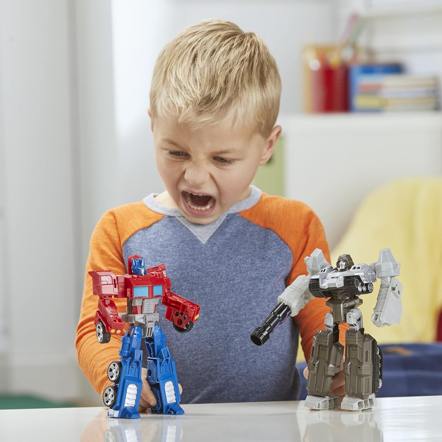 Action figure Transformers Toys Heroes and Villains Optimus Prime e Megatron, confezione da 2 - per bambini dai 6 anni in su, 7 pollici (esclusiva Amazon)