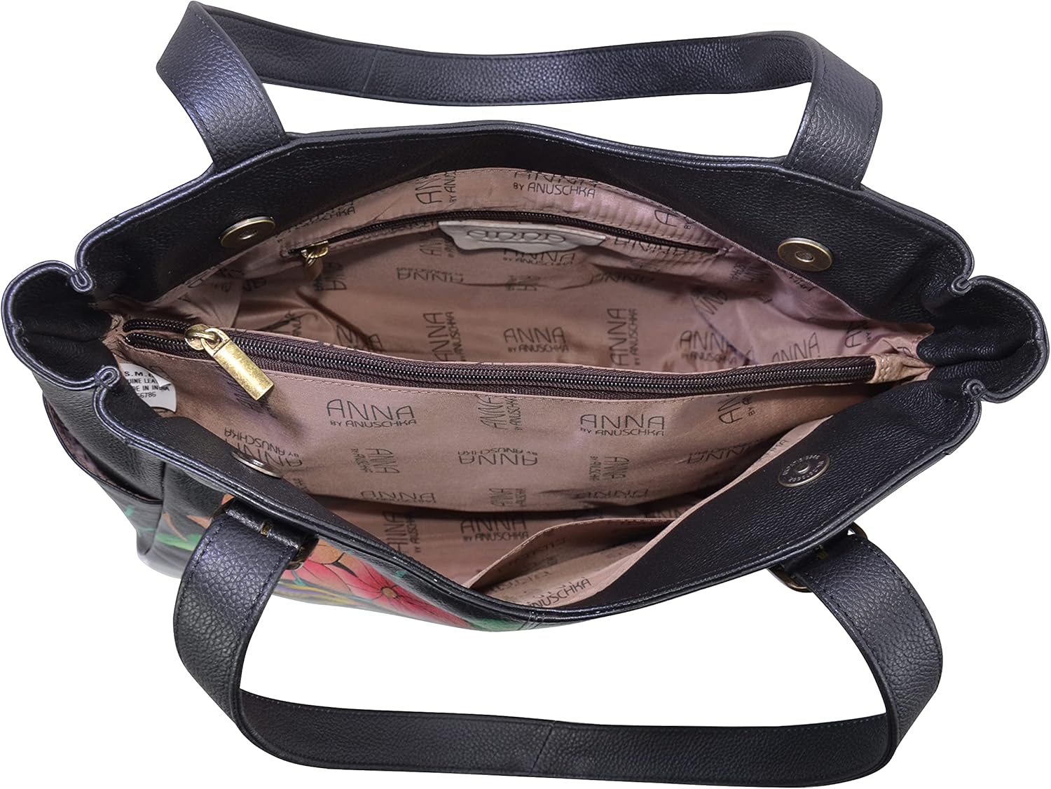Anna by Anuschka Womens Genuine Leather Shoulder Bag - Hand Painted Original Artwork Exterior · v5