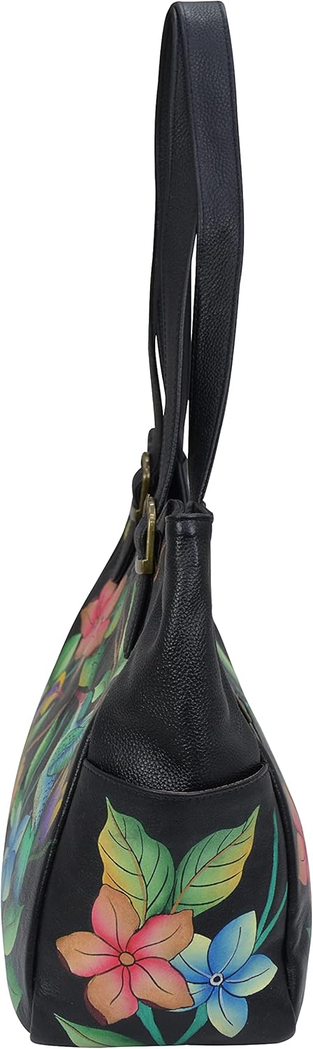 Anna by Anuschka Womens Genuine Leather Shoulder Bag - Hand Painted Original Artwork Exterior · v5