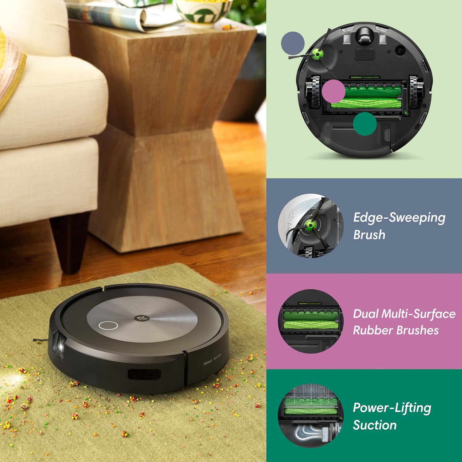 iRobot Roomba j7 (7550) Self-Emptying Robot Vacuum – Uses PrecisionVision Navigation to Identify Avoid Objects Like Socks, Shoes, amp; Pet Waste, Smart Mapping, Self-Empty for Up to 60 Days · v7