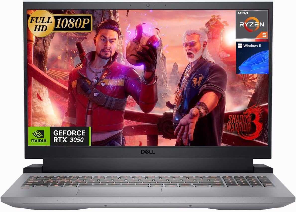 Dell G15 15.6 FHD 120Hz Gaming Laptop, AMD Ryzen 5 6600H (up to 4.50 GHz), NVIDIA GeForce RTX 3050, Backlit Keyboard, 16GB DDR5 RAM, 1TB PCIe SSD, Windows 11h, Wi-Fi 6, Phantom Grey with Speckles · v4