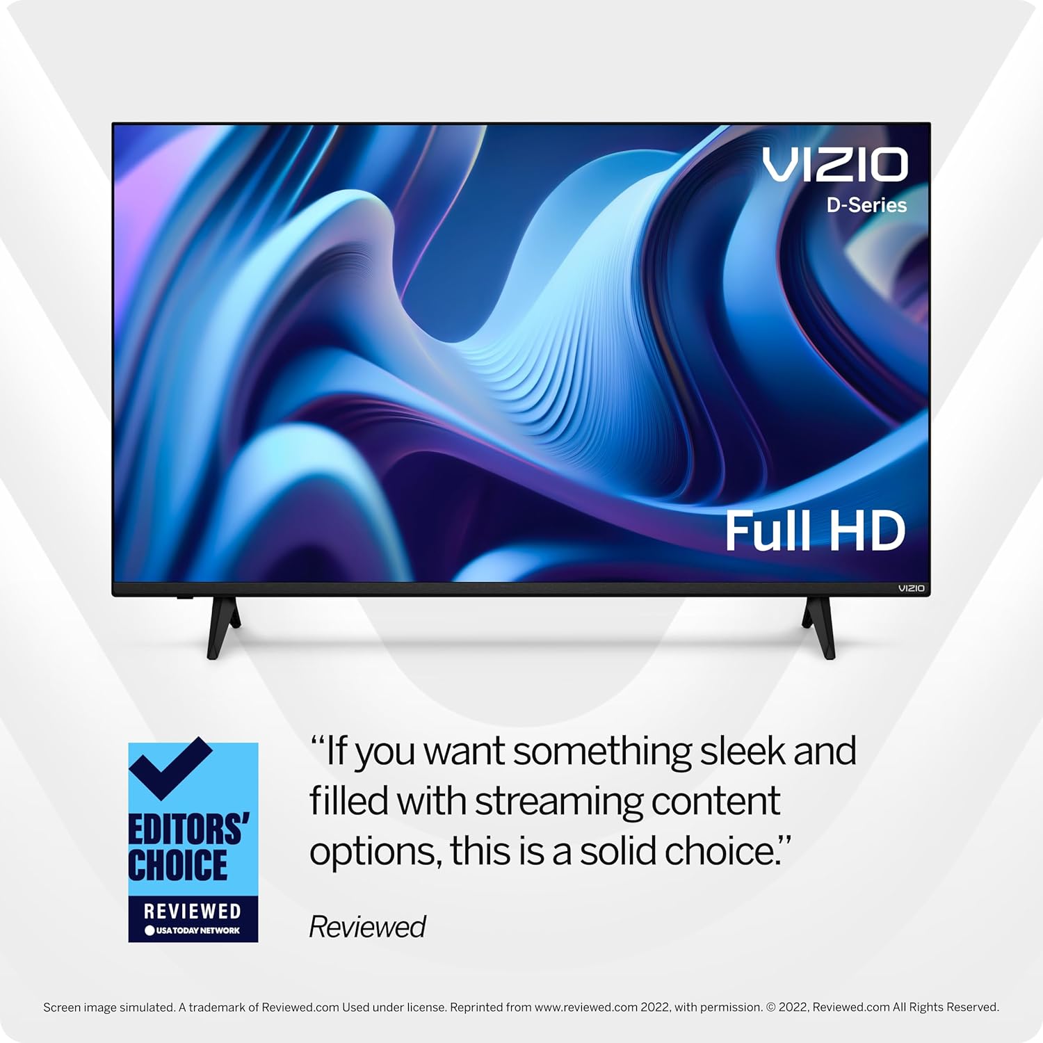 Smart TV VIZIO serie D Full HD 1080p da 24 pollici con Apple AirPlay e Chromecast integrati, compatibilità Alexa, D24f-J09, modello 2022