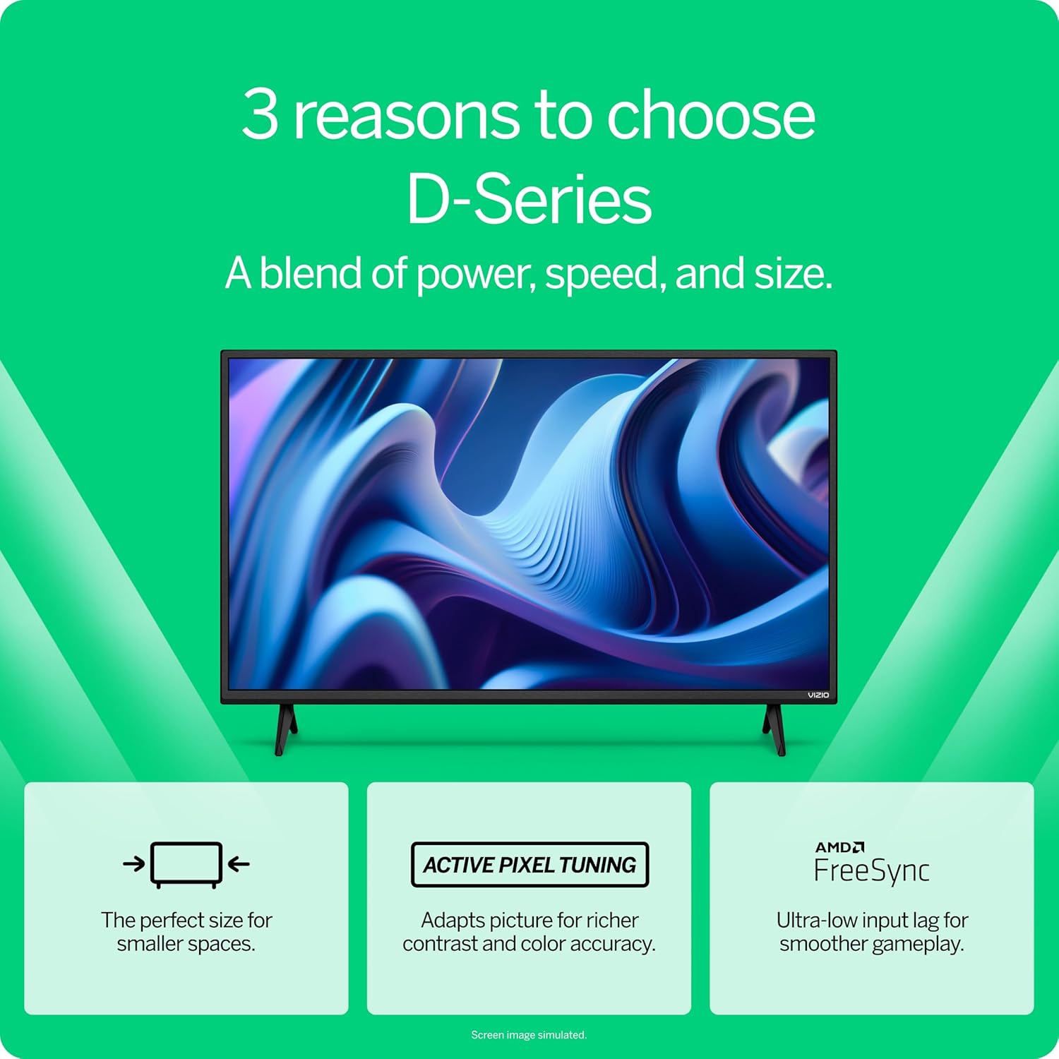 Smart TV VIZIO serie D Full HD 1080p da 24 pollici con Apple AirPlay e Chromecast integrati, compatibilità Alexa, D24f-J09, modello 2022