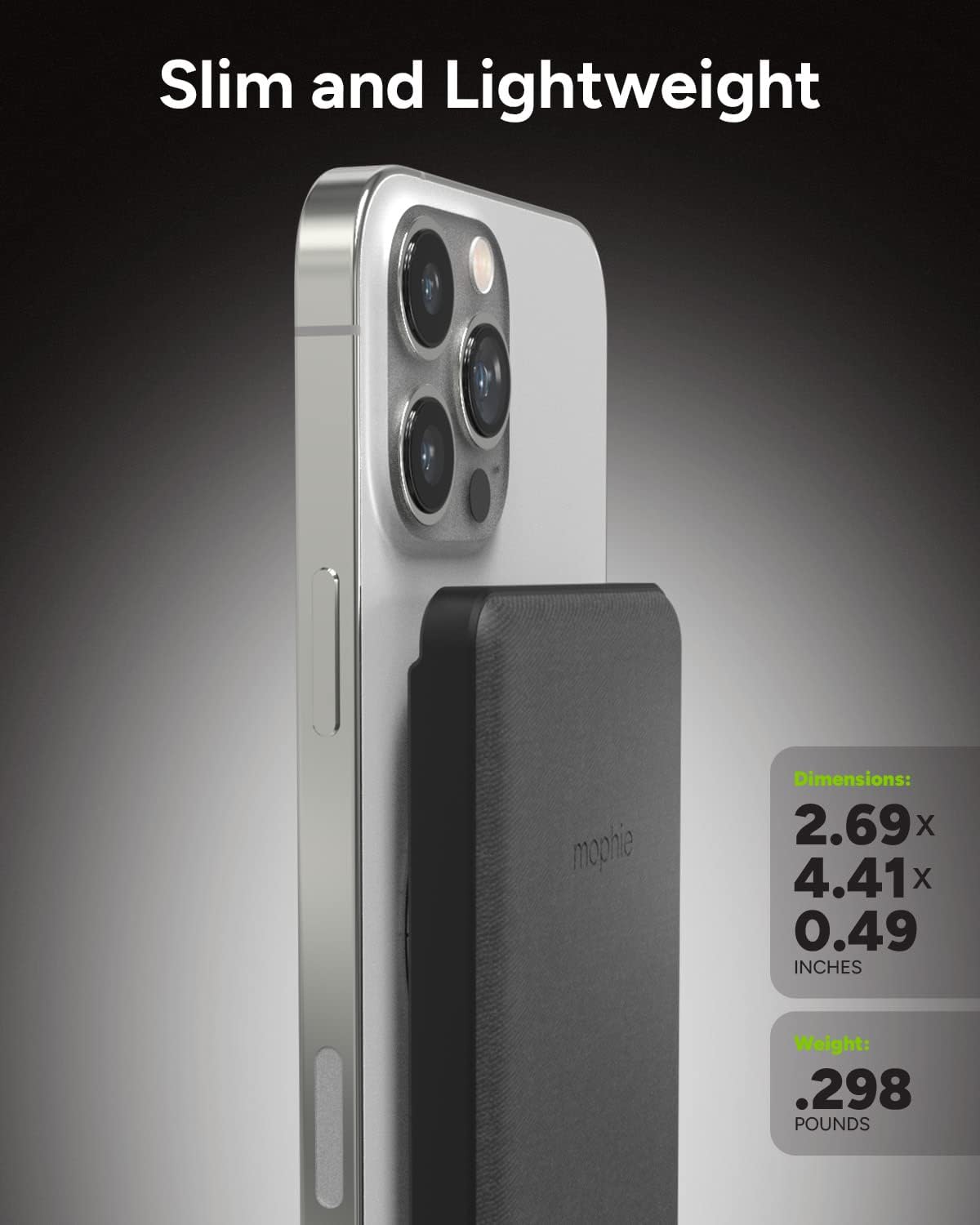 mophie Snap  Juice Pack Mini - Wireless Portable Magnetic Charger with 5000 mAh Internal Battery, Compatible with MagSafe  Qi-Enabled Smartphones, Works with Apple, Samsung, and Google Phones, Black