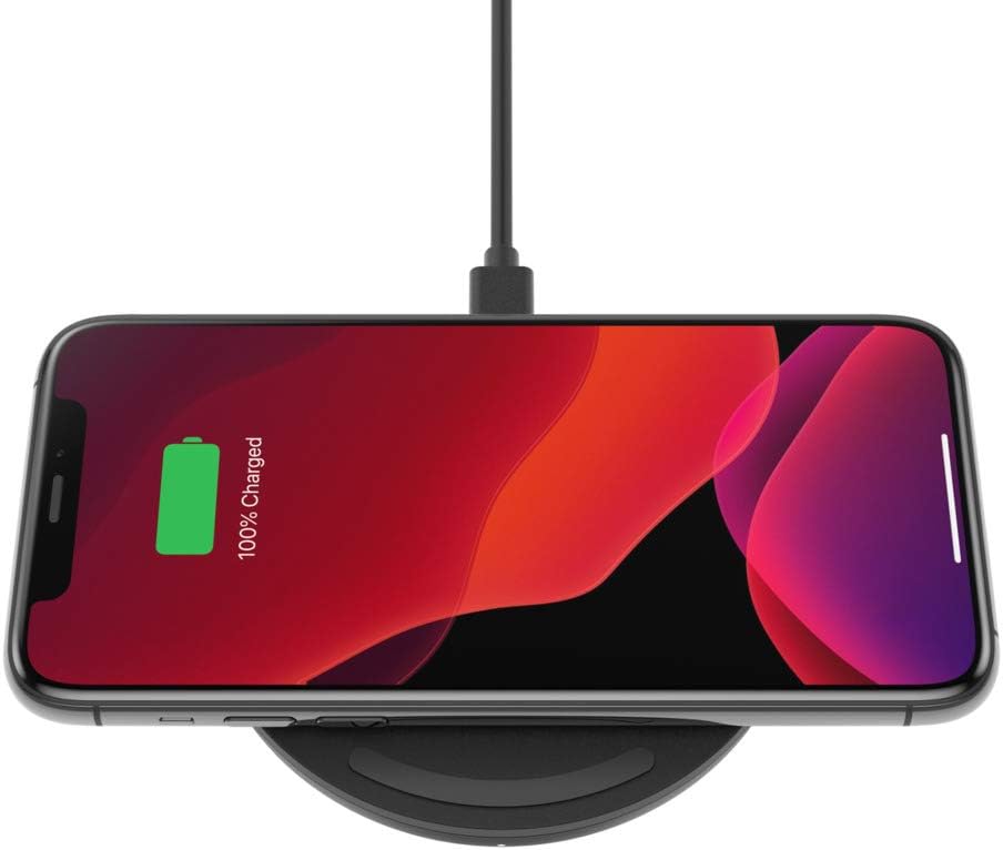 Chargeur sans fil Belkin Quick Charge - Chargeur 10 W certifié Qi pour Apple iPhone, Samsung Galaxy, Airpods Pro More, Recharge tout en écoutant de la musique ou en diffusant des vidéos - Lot de 2, noir (pas d'alimentation)