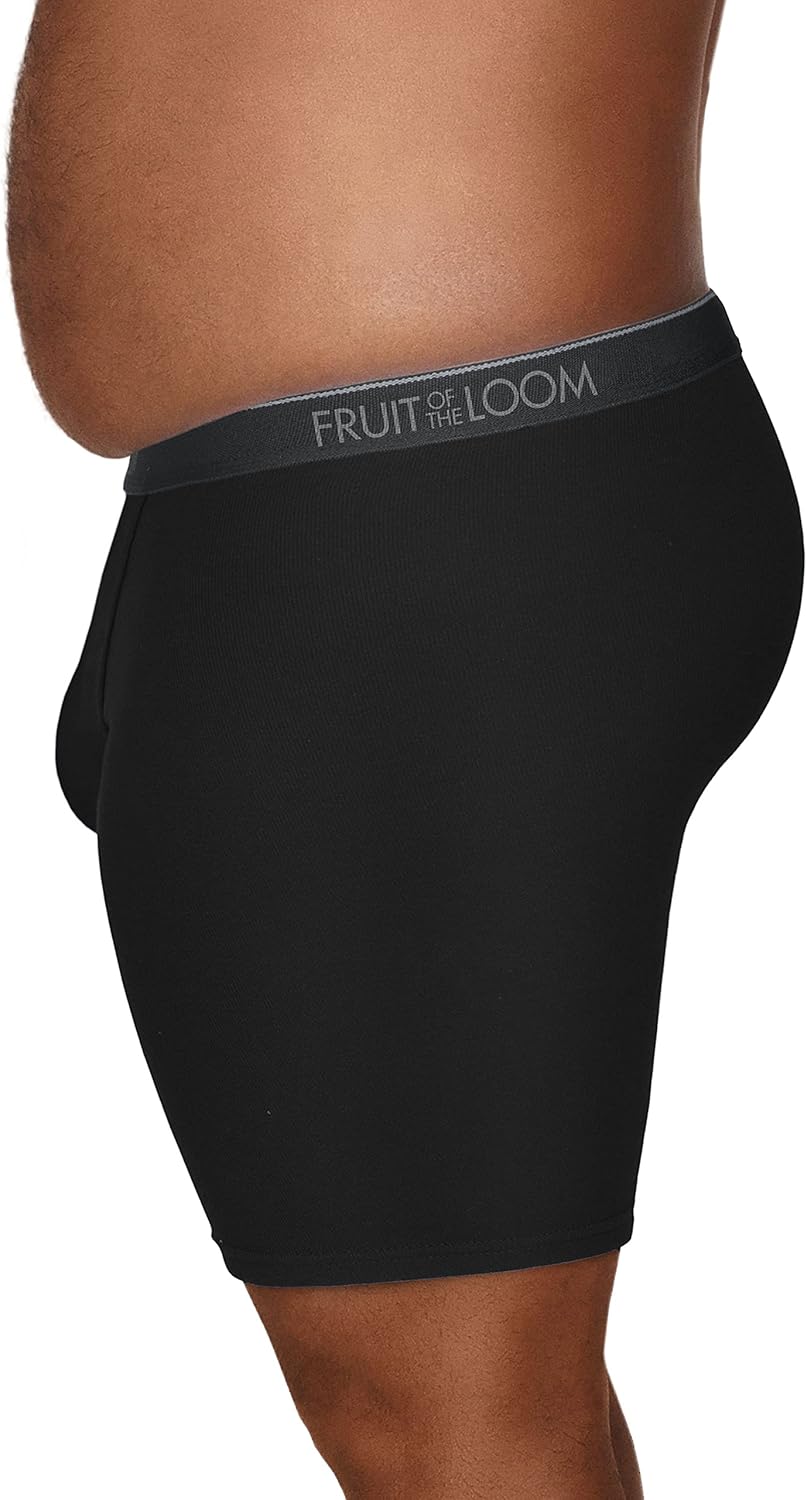 ملابس داخلية رجالية من القطن الفاخر بدون علامات من Fruit of the Loom (مقاس كبير عادي)