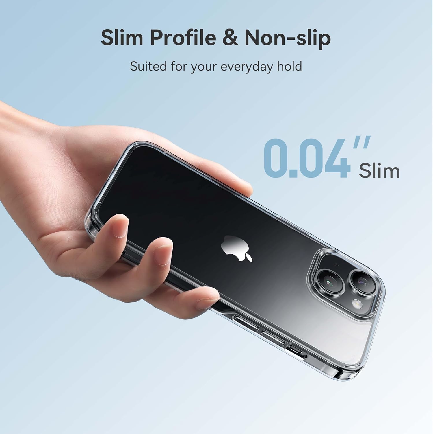 CASEKOO for iPhone 14 Case/iPhone 13 Case Crystal Clear, [Not Yellowing] [Military Grade Drop Protection] Shockproof Protective Phone Case for Women Men 6.1 inch, Clear · v2