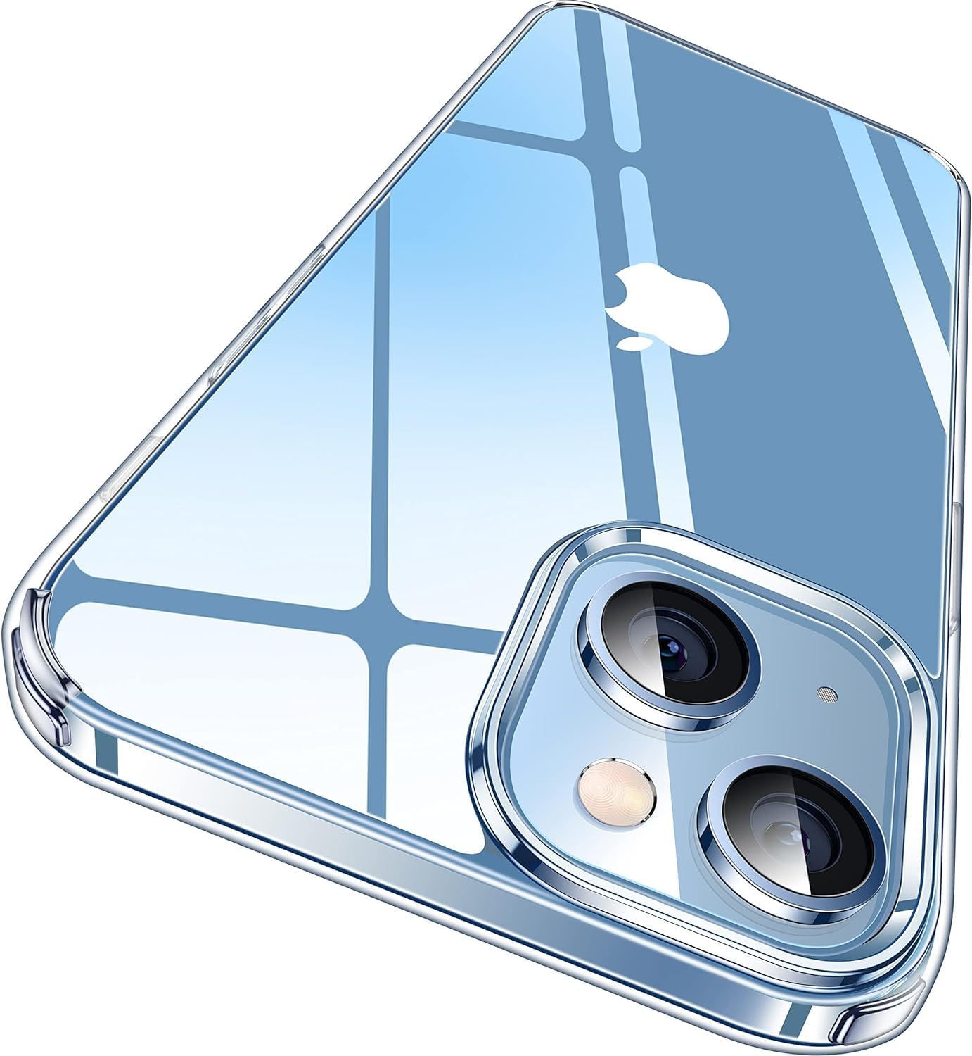 CASEKOO for iPhone 14 Case/iPhone 13 Case Crystal Clear, [Not Yellowing] [Military Grade Drop Protection] Shockproof Protective Phone Case for Women Men 6.1 inch, Clear · v2