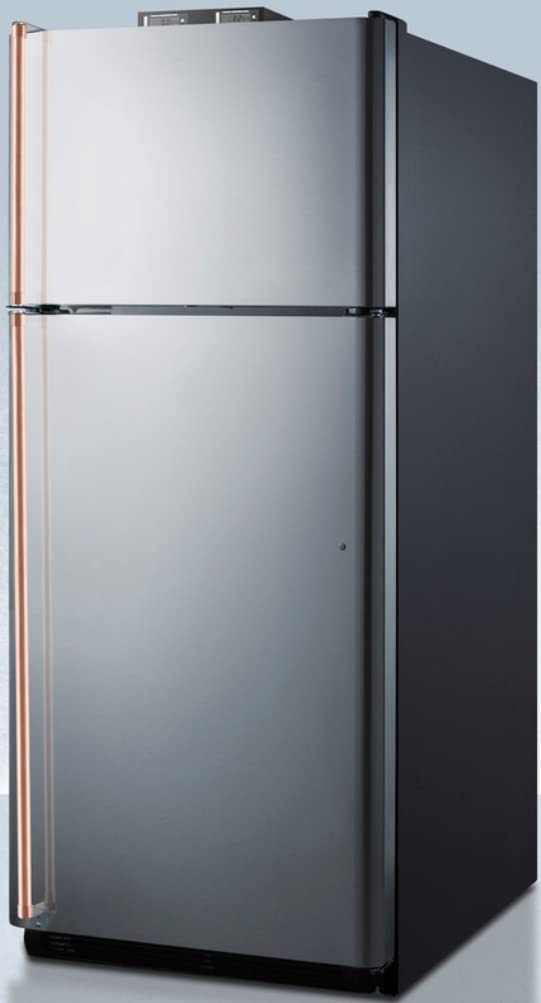 Summit Appliance BKRF18PLCP Break Room Refrigerator-Freezer with Pure Copper Handles and Factory-installed NIST Calibrated Alarm/Thermometers, Frost-free Defrost, Adjustable Shelves · v8