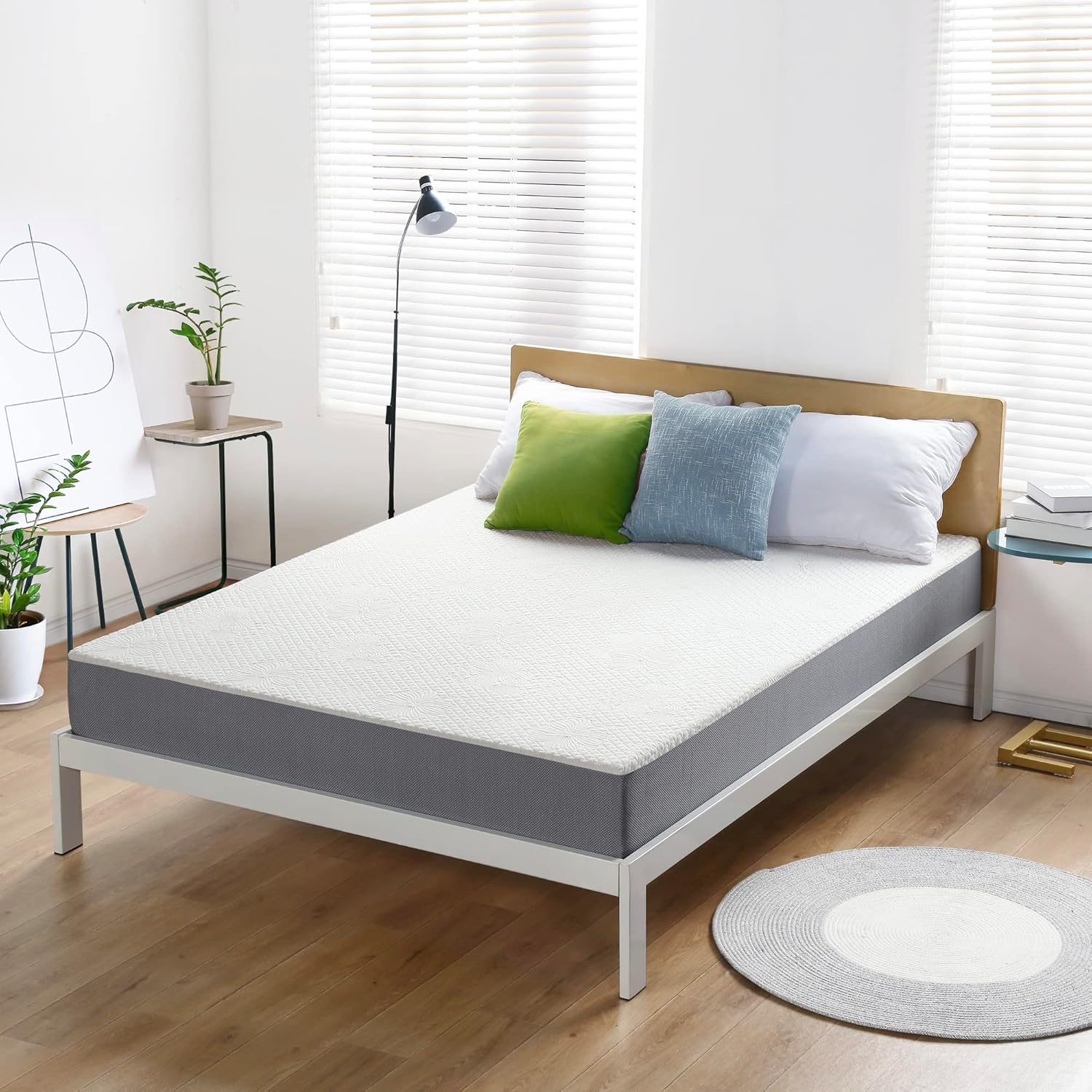 Olee Sleep 8 Inch Ventilated Gel Infused Memory Foam Mattress, CertiPUR-US® Certified, Gray, Full · v2