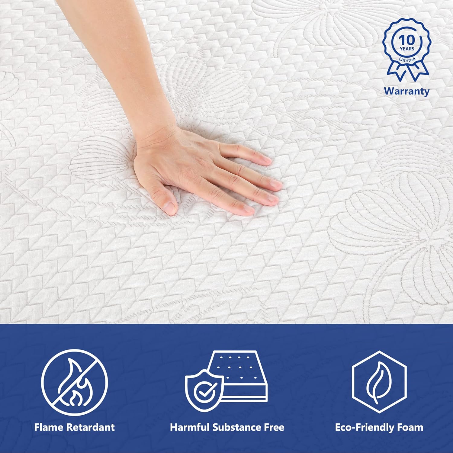 Olee Sleep 8 Inch Ventilated Gel Infused Memory Foam Mattress, CertiPUR-US® Certified, Gray, Full · v2