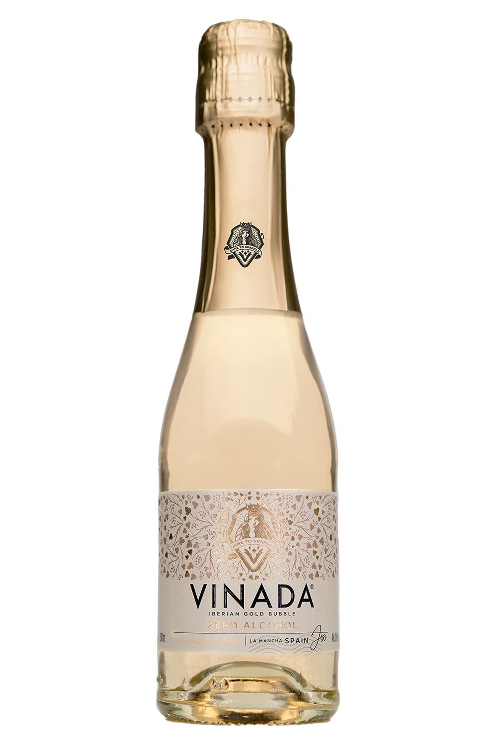 VINADA - Crispy Chardonnay, Sparkling Gold, Rosé Mini Variety Pack - Zero Alcohol Wine - 200 ml (12 Glass Bottles)